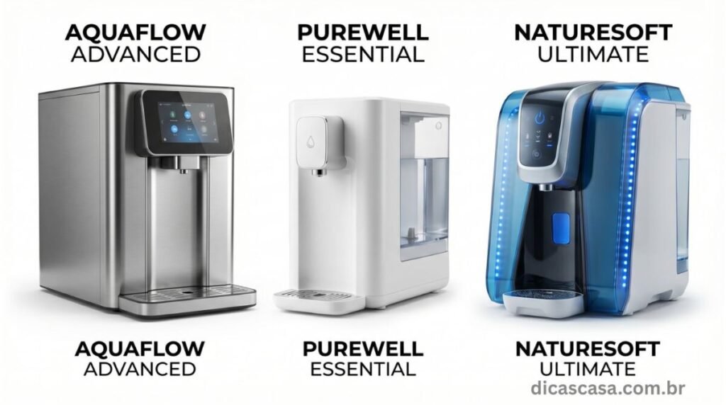 Comparativo entre os melhores purificadores de água de 2026