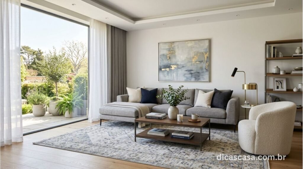 Melhor tapete para sala de estar de 2026 em ambiente moderno e elegante