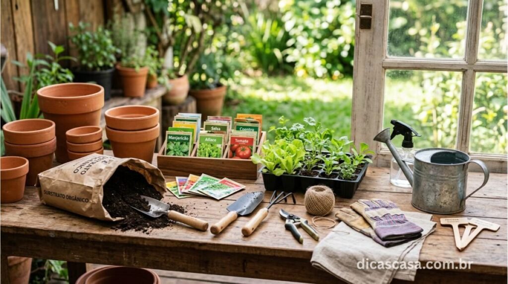 Materiais necessários para montar uma horta em casa