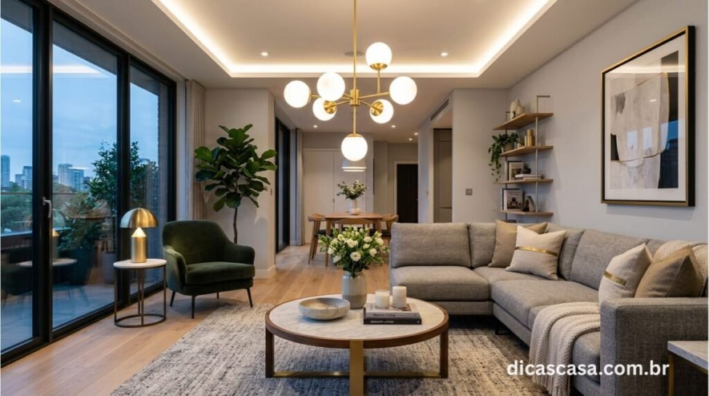 Melhores luminárias para sala de 2026 em ambiente moderno e elegante