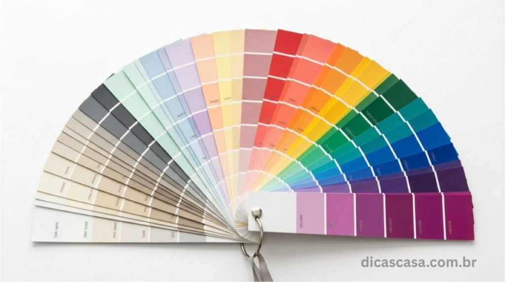 Paleta de cores de tintas para parede com diversas opções