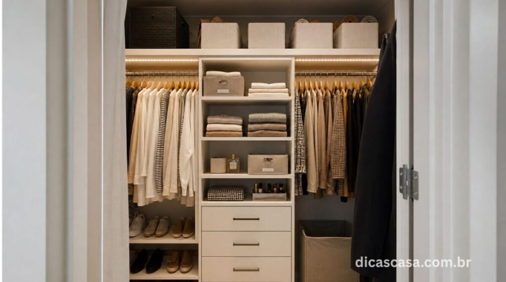 Como organizar closet pequeno aproveitando cada espaço