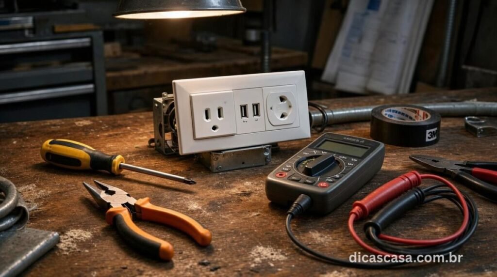 Ferramentas necessárias para instalar tomada USB na parede