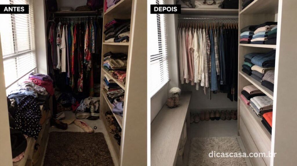 Passo a passo para organizar closet pequeno