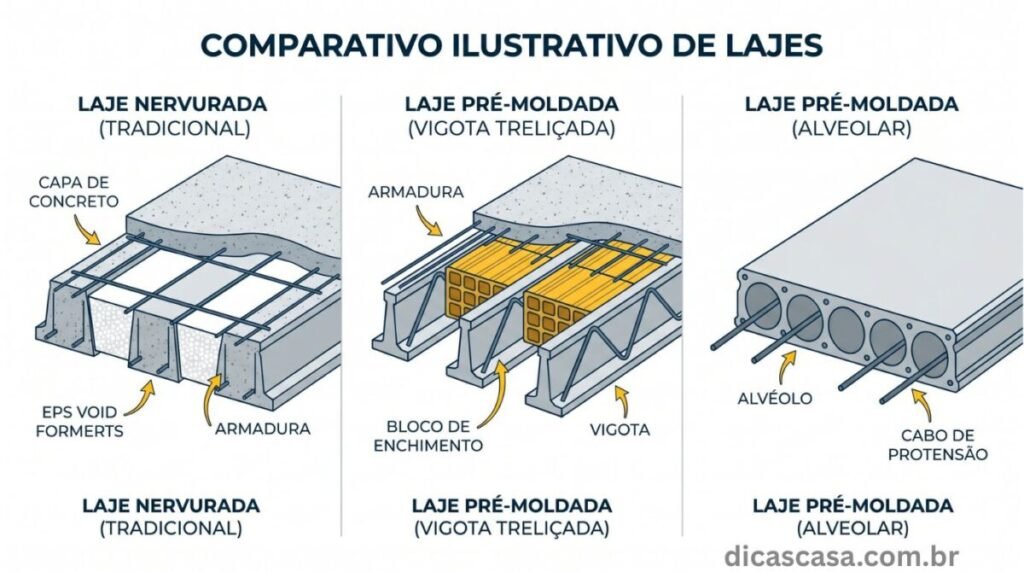 Tipos de laje comparativo completo